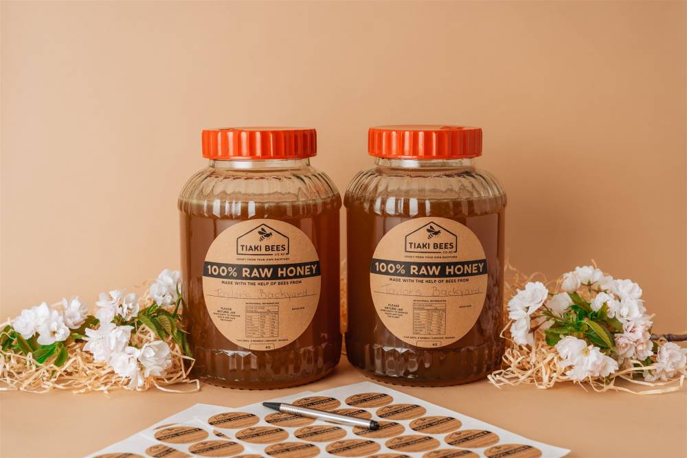 Tiaki Bees Honey Jars and Stickers